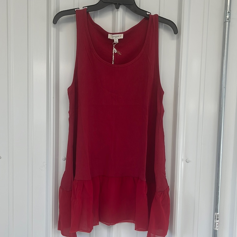 Umgee Red Racerback Tank Top Ribbed New plus size Xl 1x 2x